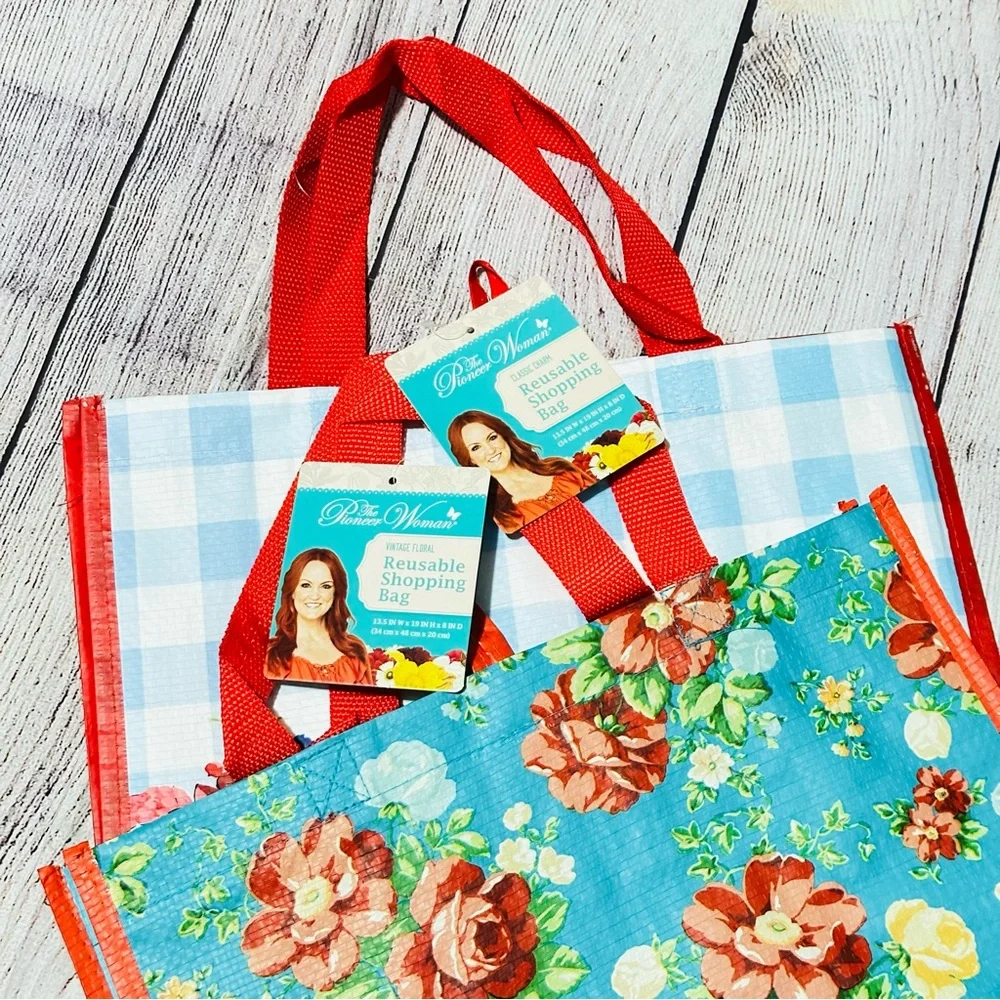 Pioneer Woman Reusable Shopping Bags NEW